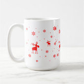 Moderne einfache rote Elch-Schneeflocken Kaffeetasse (Links)