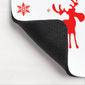 Moderne einfache rote Elch-Schneeflocken Mousepad (Ecke)