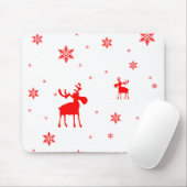 Moderne einfache rote Elch-Schneeflocken Mousepad (Mit Mouse)