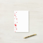 Moderne einfache rote Elch-Schneeflocken Post-it Klebezettel (Auf Schreibtisch)