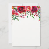 Moderne Einfache Rote Rose Hochzeitseinladung Einladung (Rückseite)