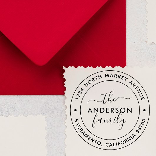 Moderne einfache Round-Script-Rücksendeadresse Permastempel