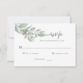 Moderne, einfache RSVP-Karte mit Chic Floral RSVP Karte
