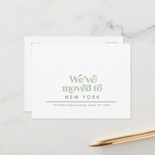 Moderne, einfache, rückwirkende Postkartenankündig Ankündigungspostkarte (Vorderseite/Rückseite Beispiel)