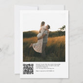 Moderne, einfache rustikale Foto-Hochzeit Einladung (Rückseite)