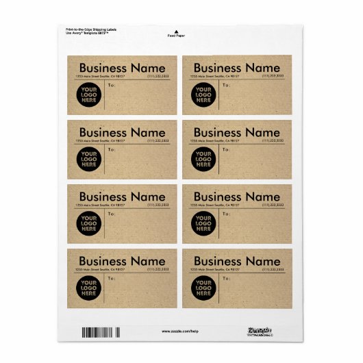 Moderne, einfache Rustikale Kraft-Logo-Versand (Vorne)