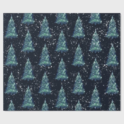 Moderne, einfache Rustikale Schneedecke Weihnachts Geschenkpapier (Flach)