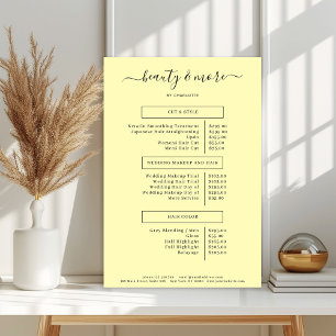 Moderne einfache Salon-Preisliste Poster