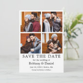 Moderne Einfache Save the Date 4-Fotokarte (Stehend Vorderseite)
