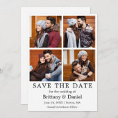 Moderne Einfache Save the Date 4-Fotokarte (Vorne/Hinten)