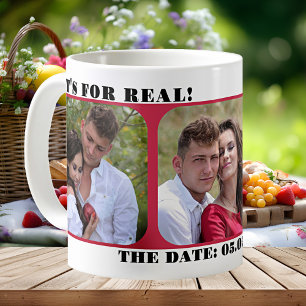 Moderne einfache Save-The-Date-Foto-Tasse Kaffeetasse