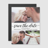Moderne, einfache Save the Date-Verlobungen-Fotos Magneteinladung (Vorne/Hinten)