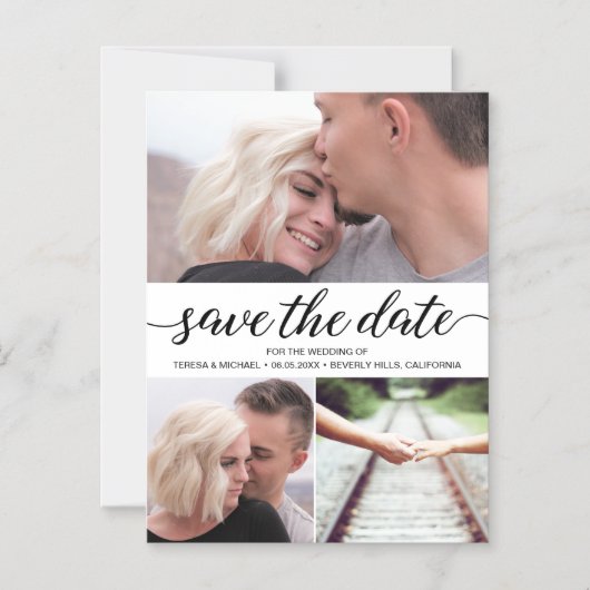 Moderne, einfache Save the Date-Verlobungen-Fotos Magneteinladung (Vorderseite)