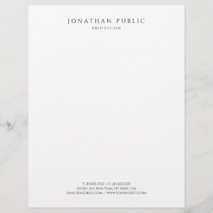 Moderne einfache Schablonen-elegantes Schwarzweiss Briefbogen