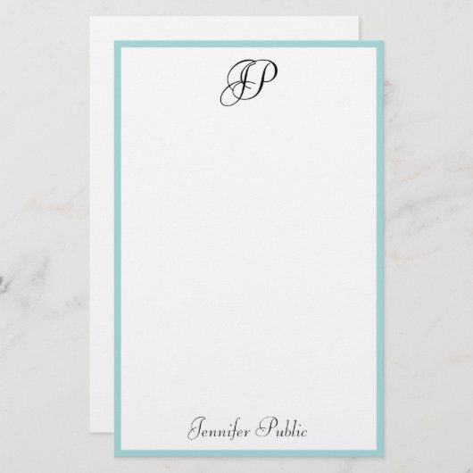 Moderne einfache Schablonen-handgeschriebener Briefpapier (Vorne/Hinten)