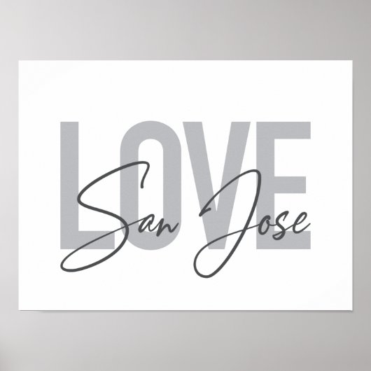 Moderne, einfache, schicke, coole Design Liebe San Poster (Vorne)