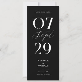 Moderne einfache, schicke Schwarz-Weiß-Hochzeit Save The Date