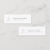 Moderne, einfache, schicke, trendige Monogram-Vorl Mini Visitenkarte (Vorne/Hinten)