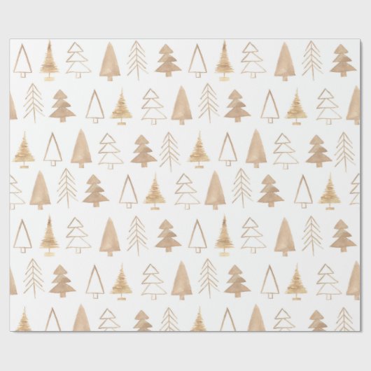 Moderne, einfache, schicke Weihnachtsbäume Geschenkpapier (Flach)