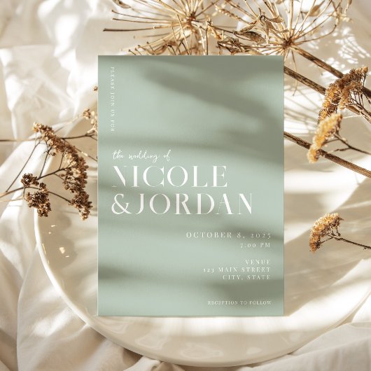 Moderne einfache, schicke Weihnachtsfeier Grüne Ho Einladung