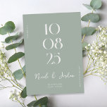 Moderne einfache, schicke Weihnachtsfeier Grüne Ho Save The Date<br><div class="desc">Moderne Hochzeiten sichern das Datum mit elegantem Design und minimalistischem Stil.</div>