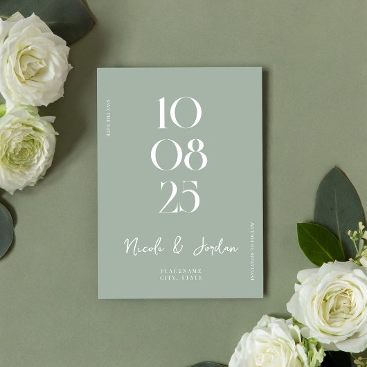 Moderne einfache, schicke Weihnachtsfeier Grüne Ho Save The Date