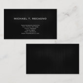 Moderne, einfache Schlichte Black Business Card Visitenkarte (Vorne/Hinten)