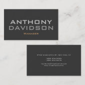 Moderne, einfache, Schlichte, fette Textkarte Visitenkarte (Vorne/Hinten)