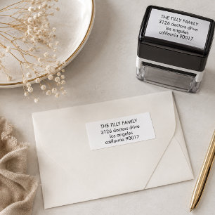 Moderne einfache schlichte Hochzeitsrückseite Permastempel