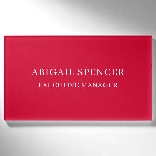 Moderne einfache schlichte kirschrote Professional Namenschild
