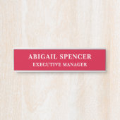 Moderne einfache schlichte Kirschrote Professional Türschild (Vorderseite )
