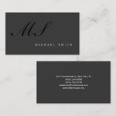 Moderne, einfache Schlichte Monogramm-Visitenkarte Visitenkarte (Vorne/Hinten)