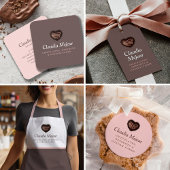 Moderne einfache Schokolade Brown Runder Aufkleber