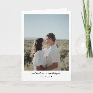Moderne einfache Schrift Foto QR-Code Hochzeit gef Einladung