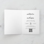 Moderne einfache Schrift Foto QR-Code Hochzeit gef Einladung (Innenseite)