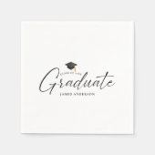 Moderne einfache Schriftart Abschlussfeier Serviette (Vorderseite)