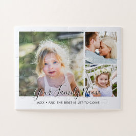 Moderne einfache Schriftfamilien-Fotocollage Puzzle