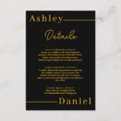 Moderne, einfache Schwarz-Gold-Hochzeit mit elegan Begleitkarte (Vorderseite)