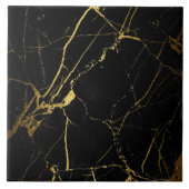 Moderne, einfache Schwarz-Gold-Imitate - Marmorpla Fliese (Vorderseite)