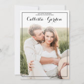 Moderne, einfache Schwarz-Grenze Foto Collage Hoch Einladung (Vorderseite)