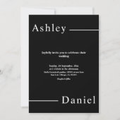 Moderne, einfache Schwarz-Weiß-Delikatesse Einladung (Vorderseite)