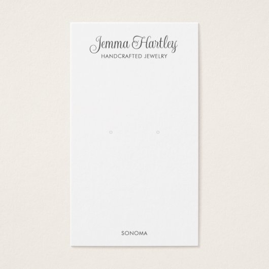 Moderne, einfache Schwarz-weiß Earring-Display-Kar (Vorderseite)