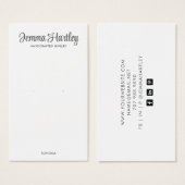 Moderne, einfache Schwarz-weiß Earring-Display-Kar (Vorne & Hinten)