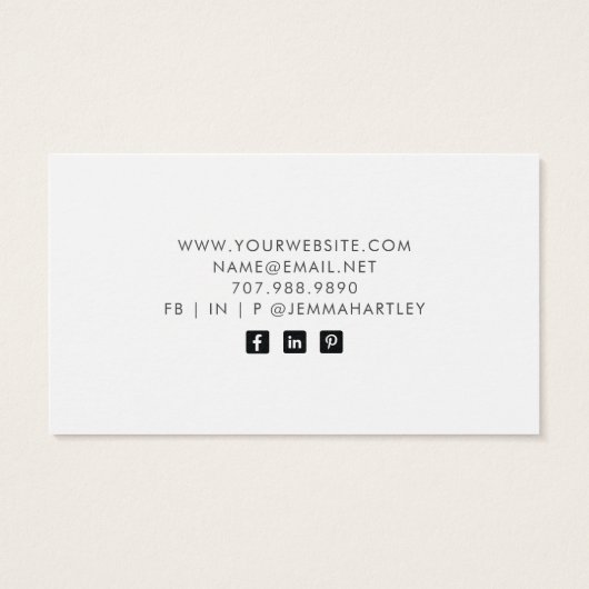 Moderne, einfache Schwarz-weiß Earring-Display-Kar (Rückseite)