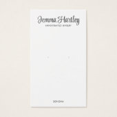 Moderne, einfache Schwarz-weiß Earring-Display-Kar (Vorderseite)