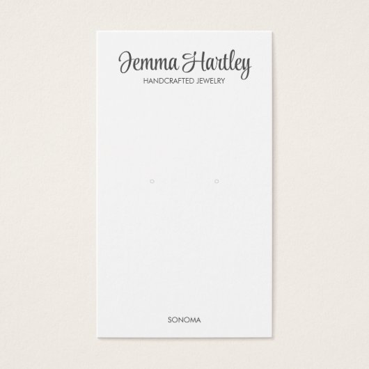 Moderne, einfache Schwarz-weiß Earring-Display-Kar (Vorderseite)