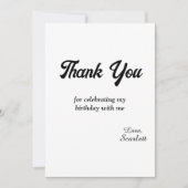 Moderne, einfache Schwarz-Weiß-Eleganz zum Geburts Dankeskarte (Vorderseite)