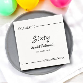 Moderne, einfache Schwarz-Weiß-Eleganz zum Geburts Serviette