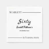 Moderne, einfache Schwarz-Weiß-Eleganz zum Geburts Serviette (Vorderseite)