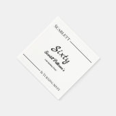 Moderne, einfache Schwarz-Weiß-Eleganz zum Geburts Serviette (Ecke)